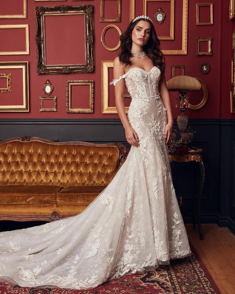 121221 strapless or off the shoulder mermaid wedding dress with lace3